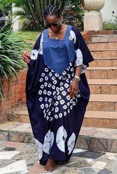 Agbada Styles For Women, Adire Kaftan Styles, Ankara Flared Dress, Africa Print Dress, Kaftan Styles, Africa Print, Dress African Print, Indigo Dress, Stylish Naija