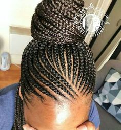 Image may contain: one or more people and closeup Updo Cornrow Styles, Braided Up Do Hairstyles, Updo Braids For Black Hair, Quick And Easy Braided Hairstyles, Twisted Crown Braid, Cornrow Bun, Half Box Braids, Half Cornrows Half Box Braids, Updo Cornrows