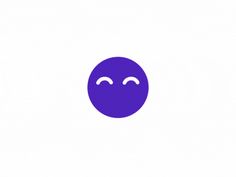 a purple smiley face with eyes closed