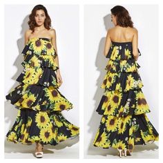 Very Nice Fabric Unique And Just As The Picture Shows Completely Adorable! Nwot Questions? Leave A Comment Below! Dresses Layered, Sunflower Accessories, Long Dresses Casual Maxi, Leopard Print Maxi Dress, Sunflower Dress, Velvet Dress Long, Casual Maxi Dress, Sundress Dress, Silk Shift Dress