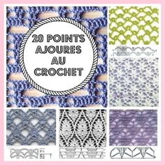 20 points de crochet patterns with the words,'20 points de crochet '