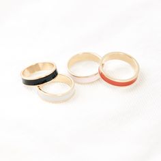 Pink Enamel, Enamel Ring, Cute Rings, Stackable Ring, Stackable Rings, What I Wore, Gold Plate, Jewelry Making, Wedding Rings