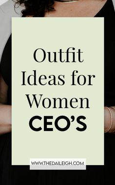 a woman with her arms crossed and the words, outfit ideas for women's cos