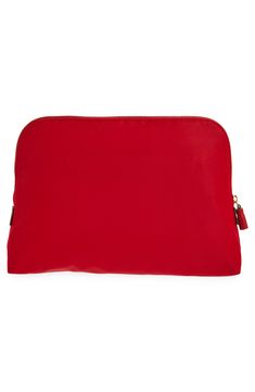 Anya Hindmarch adds an eco-conscious ethos to her obsession with organization with this versatile zip pouch crafted of ECONYL® nylon with leather trim. Made with travel in mind, this pouch is ideal for carrying toiletries and keeping on the bathroom counter, the style easily slips into overnight bags or your carry-on and features plenty of space to store those serums, moisturizers and more. Top zip closure   Interior zip pocket   Logo-jacquard lining   ECONYL regenerated nylon with leather trim Red Travel Pouch With Zipper Pocket, Red Cosmetic Bag With Zipper For Everyday Use, Red Cosmetic Bag With Zipper Closure For Everyday Use, Pouch Craft, Bathroom Counter, Overnight Bags, Pocket Logo, Anya Hindmarch, Fabric Gift Bags