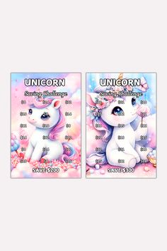 Mini Cute Unicorn Savings Challenge