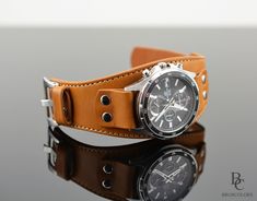 "Leather Cuff Watch Band - Light Brown color FREE SHIPPING & PERSONALIZATION / We can Engrave your strap on the Back side If you want a special location for the engraving, please specify it in notes to seller at checkout. If you don't specify the location, we will engrave it of our choice ! Express Shipping available 🚀 (please see in order processing the available shipping upgrades for your location) This is an Unisex watch strap, Watch is not included ! This watch leather strap is made of Casio Edifice, Brown Leather Watch, Light Brown Color, Cuff Watch, Blue Watches, Unisex Watches, Leather Watch Strap, Leather Watch Bands, Leather Cuffs