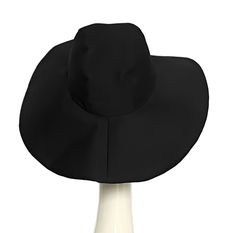 Stay chic and protected from the sun with our oversize wide brim sun hat! Handmade in the USA with soft cotton black twill, this packable hat features a comfortable padded band inside for all-day wear. Embrace your glamourous side while staying comfy and fashionable. 5" flexible wide brim Lined in a silky rayon print 1" soft comfy cotton padded band One size fits most up to a 23" Made in the USA Machine wash cold / hand dry Packable press if needed Chic Solid Color Fedora Sun Hat, Chic Solid Color Sun Hat With Flat Brim, Chic Curved Brim Sun Hat, Chic Curved Brim Sun Hat For Travel, Chic Sun Hat For Travel, One Size Fits Most, Chic Black Hats With Uv Protection, Chic Black Hat With Uv Protection, Chic Hats With Upf 50+ Protection, Chic Travel Sun Hat