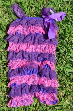 Lace and Satin Romper with purple bow (we can change to any color bow) Available in the following sizes (these are estimates) Only one in each size available S 6m to 1yr M 1yr to 2yr L 2yr to 3 yr In comments to seller please list your size needed to avoid delays Should you need an additional size please contact us. Great for photo shoots, birthdays, or playing dress up. Satin Romper, Purple Bow, Purple Bows, Purple Light, Purple Lace, Lace Romper, Playing Dress Up, Dark Purple, Light Purple