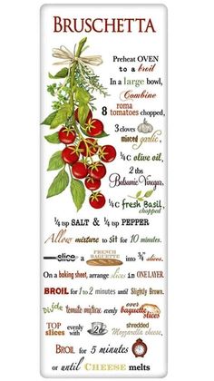 a cross stitch pattern with the words bruschetta on it