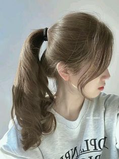 Tea Brown Hair Color, Hair Color Asian, Hazel Hair Color, Peekaboo Hair, Hair Tie Accessories, Brown Hair Looks, Braided Bangs