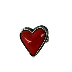 red enamel heart ring - Lisa Crowder Jewelry Sweet Ring, Vitreous Enamel, Black Hearts, My Funny Valentine, Dope Jewelry, Red Jewelry, Unusual Jewelry, Enamel Ring, Bling Rings