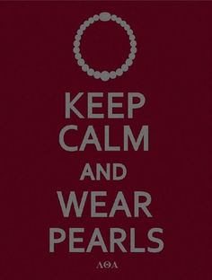 a poster with the words keep calm and wear pearls