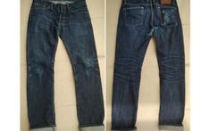 Fade-of-the-Day---Sage-Scout-(1-Year,-1-Wash,-2-Soaks)-front-and-back- Raw Denim Jeans, Jeans Fabric, Year 1, Selvedge Denim, Raw Denim, Just Now, Denim Fabric