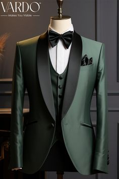 >>ORIGINAL ARTWORK AND CONTENT, PLEASE DO NOT COPY<< Men Suits, Suits For Man, Dark Green Tuxedo for Men - Classic Elegance, Wedding & Formal Events , Formal Wear for Men, Formal  piece Wedding Suit, Double Breasted, Formal Fashion Slim Fit Suit. Description: Elevate your style game with this impeccably tailored Dark Green Tuxedo for men, a timeless classic that exudes sophistication and charm. Perfect for weddings, galas, and any formal occasion, this tuxedo is meticulously crafted to make you stand out. Free shipping available for a limited time! 👔 Key Features: ✨ Stunning Dark Green Shade: This tuxedo showcases a deep, rich shade of green, giving you a unique and distinguished appearance. ✨ Precise Tailoring: Our tuxedo is expertly tailored to ensure a comfortable fit and a sharp, clea Green Tuxedo For Men, Dark Green Tuxedo, Green Tux, Green Suit Men, Suit Groomsmen, Wedding Suit Styles, Green Wedding Suit, Formal Wedding Attire, Green Tuxedo