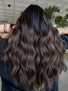 brunette hair with chocolate pops Dark Chocolate Hair Balayage, Coffee Hair Color Balayage, Rich Dimensional Brunette Hair Color, Subtle Chocolate Balayage, Brunette Hair Goals, Chocolate Brown Hair Dimension, Mocha Swirl Brunette, Brownie Batter Brunette Hair, Brunette Hair Dye Ideas