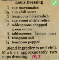 an old recipe card with instructions on how to use it