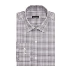 This Van Heusen men's long-sleeve dress shirt is made from a comfortable stretch cotton-blend with recycled fabric and features wrinkle-free properties ensuring an all-day polished look. It's cut for a regular-fit and has a spread collar, a button-down front, a chest slip pocket, and cuffed sleeves. Features: Wrinkle Free, Stretch Collar, Stretch FabricClosure Type: ButtonFit: Regular FitNeckline: Collar NeckPockets: 1 Chest Slip PocketSleeve Length: Long SleeveSleeve Style: Cuffed SleeveFiber C Slim Fit Long Sleeve Dress Shirt, Wrinkle-resistant, Slim Fit Long Sleeve Wrinkle-resistant Dress Shirt, Wrinkle-resistant Slim Fit Long Sleeve Dress Shirt, Wrinkle-resistant Long Sleeve Business Shirt, White Long Sleeve Wrinkle-resistant Shirt, Shirt Wrinkles, Van Heusen, Long Sleeve Shirt Dress, Wrinkle Free