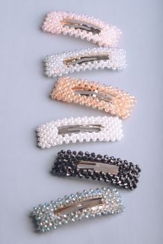 Delicate beaded crystal hair clips are the perfect match for your look. Comes in different colors.  Ready to ship -Direct link to our shop below: https://www.etsy.com/shop/DafehCollection Crystal Clips Hair, Beads Hair Clip, Beaded Clip Hair, Pearl Hair Clip Aesthetic, Diamond Hair Clip, Hair Clips Aesthetic, Crystal Hair Clip, Beaded Hair Clips, Crystal Hair Clips