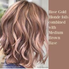 Gold Blonde Hair, Balayage Hair Rose, Rose Gold Blonde, Blonde Foils, Rose Blonde, Blonde Tips, Gold Blonde