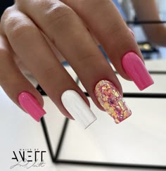 Pink Neon Nails Summer, 2022 Nails, Instagram Nails, Short Acrylic Nails Designs, Pink Acrylic Nails, Dream Nails