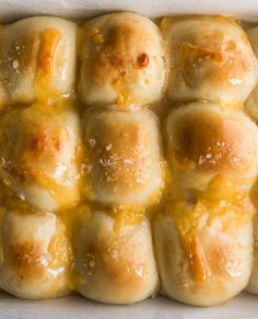 baked bread with cheese and sauce in a baking dish