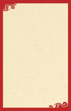 a red and beige background with an ornate border