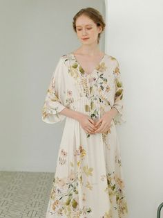 Styles: Elegant Material: Viscose Clothing Length: Mid-Calf Sleeve Length: Half Sleeve Collar: V-Neck Pattern: Floral Season: Summer #silk #pajamas #dress #homewear Eco Friendly Dress, Bridal Nightgown, Cottage Core Dress, Night Dresses, Vintage Nightgown, Sleep Dress, Lounge Dress, Nightgowns For Women, Silk Pajamas