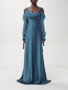 Lucilla Gladiator Dresses, Bridesmaid Dresses Aesthetic, Blue Dress Flowy, Water Outfit, Flowy Blue Dress, Asgardian Dress, Opera Dress, Elven Dress, Rainbow Outfit