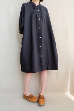 Women Comfortable Cotton Blouse Linen Shirts Casual Simple | Etsy Oversized Shirt Dress With Buttons, Black Shirt Dress With Buttons In Relaxed Fit, Casual Shirt Dress With Shirttail Hem And Buttons, Tunic Shirts, Shirt Dress Women, Button Shirt Dress, Stylish Winter Outfits, Linen Shirts, Trendy Dress Outfits