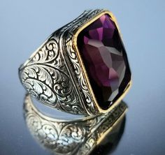 Hey, I found this really awesome Etsy listing at https://www.etsy.com/listing/1062883256/925-sterling-silver-amethyst-men Mens Stone Rings Unique, Silver Cleaning, Mens Gemstone Rings, Silver Men Ring, Art Jewelry Design, Ring Purple, Green Stone Rings, Men Ring, Purple Stones