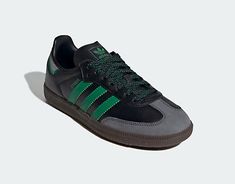 ad eBay - NEW Womens ADIDAS SAMBA OG Core Black Green Grey Six LEATHER Shoes AUTHENTIC - Buy Now, click the link (eBay) Adidas Leather Low-top Skate Shoes, Adidas Leather Skate Shoes, Black Sneakers With Contrast Sole For Outdoor, Black Outdoor Sneakers With Contrast Sole, Leather Skate Shoes With Studded Rubber Outsoles For Sports, Leather Skate Shoes With Rubber Sole For Outdoor, Outdoor Leather Skate Shoes With Rubber Sole, Leather Adidas Skate Shoes, Black Sneakers With Gum Sole For Outdoor