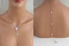 Rose gold Backdrop necklace Bridal Back drop necklace Bridal jewelry Back necklace Crystal necklace Swarovski Wedding Jewelry set LILY by treasures570 on Etsy https://www.etsy.com/uk/listing/514552227/rose-gold-backdrop-necklace-bridal-back Rose Gold Backdrop, Box Designs, Bridal Fashion Jewelry