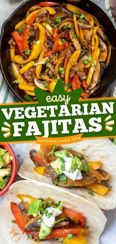 Vegetarian Fajitas, main dishes, dinner ideas Fajitas Vegetarian, Vegetable Fajitas, Vegetarian Fajitas, Veggie Fajitas, Fajita Vegetables, Quick Family Meals, Homemade Fajita Seasoning, Vegetarian Mexican, Fajita Recipe