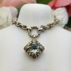 Check out 18K Gold & Sterling Silver Checkerboard Green Amethyst & Diamond Necklace-Estate, the latest item I added on eBay! #eBay #eBaySeller Amethyst Necklace, Green Amethyst, Fine Jewellery Necklace, Toggle Clasp, Pale Green, Chain Link Necklace, Estate Jewelry, Link Chain, Favorite Jewelry