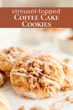 coffee cake cookies with icing on top