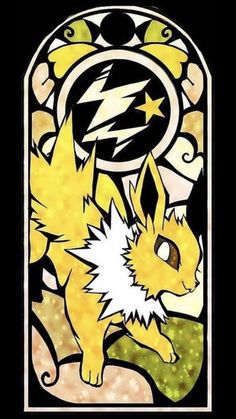 an image of a cartoon pokemon character with lightning bolt on it's back and stars above