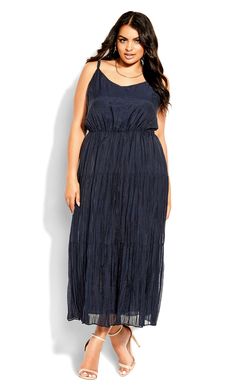 Maxi Dress Sale, Maxi Dress Navy, Plus Size Maxi, Underarm Bag, Tiered Maxi Dress, On Repeat, Chic Woman, City Chic, Plus Size Dress