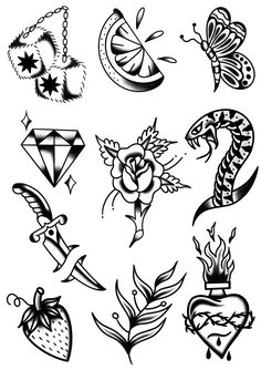 some tattoos are drawn in black and white