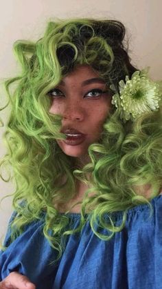 25 Vibrant Curly Hair Color Ideas for a Stunning Makeover Undercut Color Ideas, Green Hair Girl