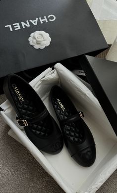 Mary Janes Aesthetic, Chanel Ballerina Flats, Mary Jane Ballet Flats, Elegant Shoes, Fancy Shoes, Shoe Boot Sandals, Aesthetic Shoes, Chanel Shoes, Ballerina Flats