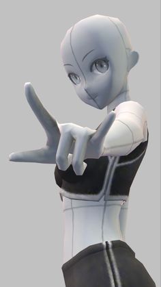 an animated woman pointing at something with her finger