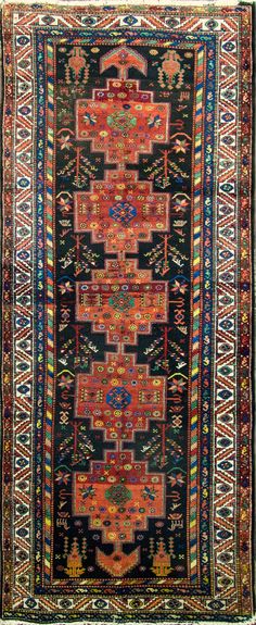 Persian Bakhtiari runner, 140cm x 343cm, 1900, Eli Peer Oriental Rugs Cabin Rugs, Area Room Rugs, Carpet Fabric, Persian Carpets, Magic Carpet, Persian Rugs, Persian Carpet, Rugs And Carpet, Rug Hooking