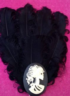 Skeleton Skull fascinator Skull Skull clip by msformaldehyde, $16.00 Gothic Black Skull Costume Accessories, Black Gothic Skull Costume Accessories, Black Costume Accessories For Day Of The Dead, Black Halloween Party Brooch, Skeleton Girl, Black Fascinator, Collar Clips, Hat Clip, Skeleton Skull