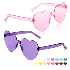 PRICES MAY VARY. 👓[Novelty Sunglasses]Aesthetics and comfort are always our consideration, and the rimless minimalist design sun glasses is more in line with the current fashion style. The thin and lightweight glasses will not make you feel bulky for long time wearing, so pink heart shaped sunglasses will not put too much pressure on your nose bridge. Heart glasses are super cute and you bought more colours to wear on vacation/travel/to concerts when you're feeling fun. Definitely more of a fas Pink Heart Glasses, Hot Pink Sunglasses, Women Party Favors, Rave Sunglasses, Novelty Sunglasses, Heart Shaped Glasses, Heart Glasses, Shaped Sunglasses, Pink Prom Dress