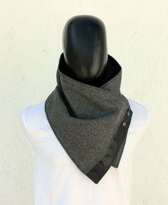 Unisex scarf. Men and women cowlWide Dark grey by CheriDemeter Men Scarf, Scarf Ideas, Neck Warmers, Mens Winter, Cozy Gift, Scarf Men, Neck Warmer, Crafty Ideas, Gift For Men