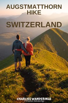 two people standing on top of a hill with text overlay that reads, the best hike