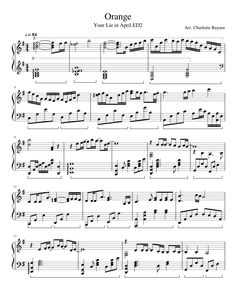 orange sheet music for violin and piano