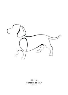 a black and white drawing of a dachshund dog on a white background