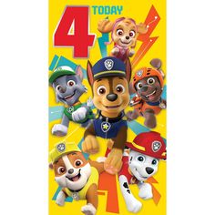 the paw patrol birthday card is shown