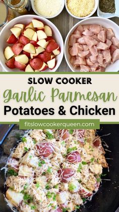 slow cooker garlic, panesan potatoes and chicken is the perfect side dish for any meal